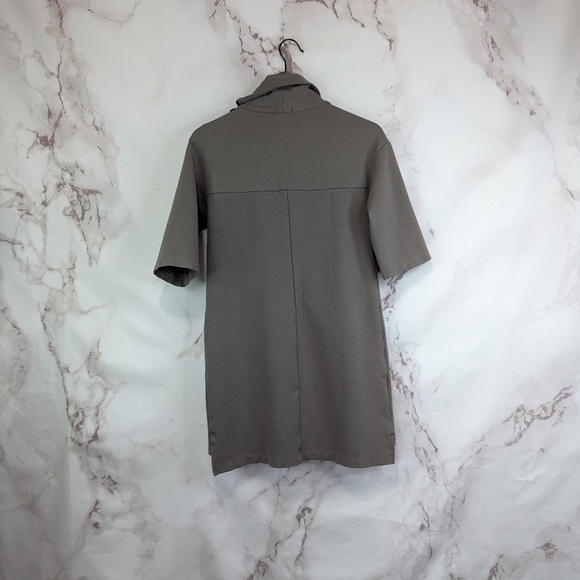 Komorov Dress Womens XS Tunic Brown Half Short Sleeve Mini Mock Zip Neck Pocket - Picture 5 of 13